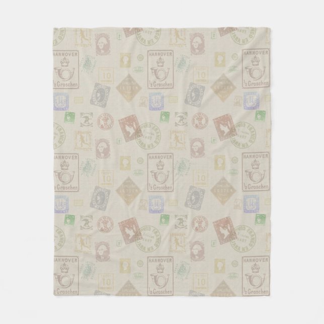 Couverture Polaire Motif de timbre vintage Fleece (Devant)