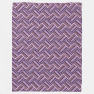 Couverture Polaire Motif de tissage diagonale rayures mauve