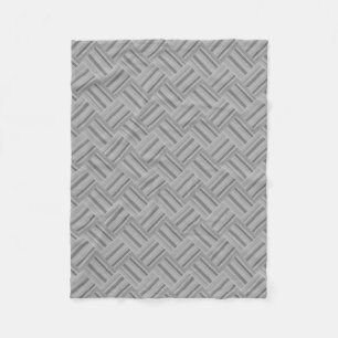 Couverture Polaire Motif de tissage en diagonale rayures grises