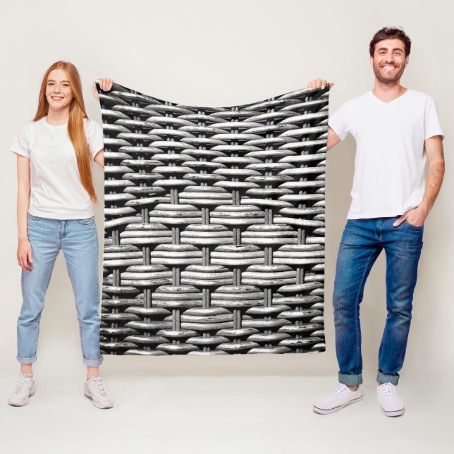 Couverture Polaire Motif de tissage métallique industriel moderne (En situation)