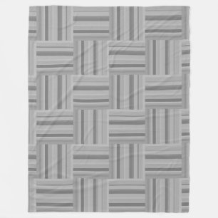 Couverture Polaire Motif de tissage rayures grises