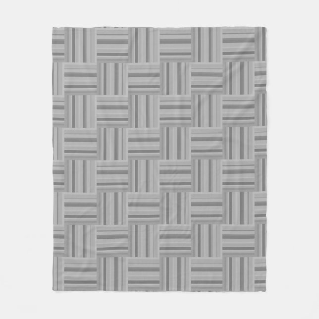 Couverture Polaire Motif de tissage rayures grises (Devant)