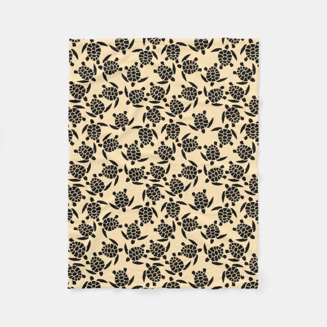 Couverture Polaire Motif de tortue répétée de style côtier d'été (Devant)