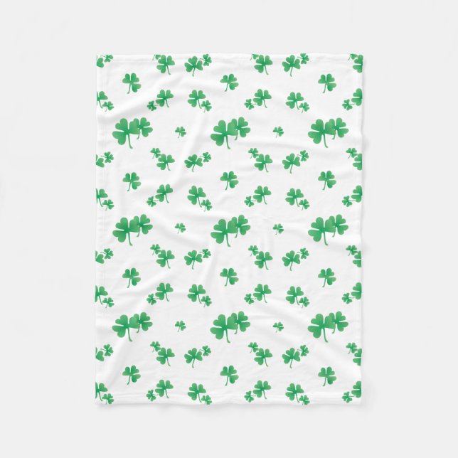 Couverture Polaire Motif de trèfle irlandais vert dégradé (Devant)