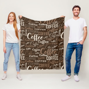 Couverture Polaire Motif de typographie de café vintage (3)