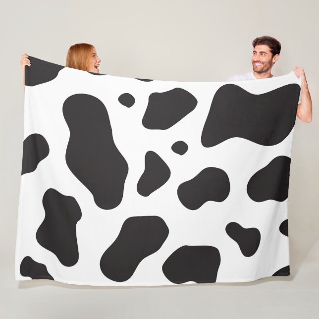 Couverture Polaire Motif de vache (En situation)