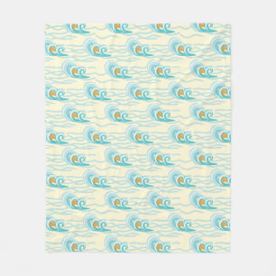 Couverture Polaire Motif de vagues mou