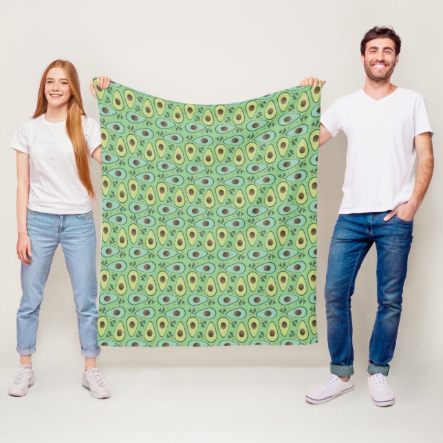 Couverture Polaire Motif de verdure de demi-avocat amusant (En situation)