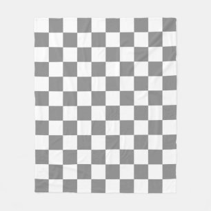 Couverture Polaire Motif de vérification À damiers blanc gris cendré