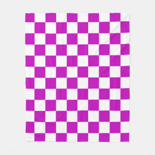 Couverture Polaire Motif de vérification À damiers blanc violet