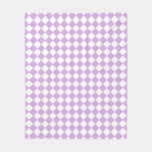 Couverture Polaire Motif de vérification violet et blanc