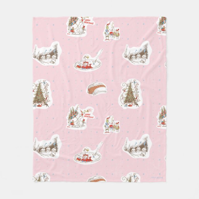 Couverture Polaire Motif de vignette de Noël à Whoville (Devant)