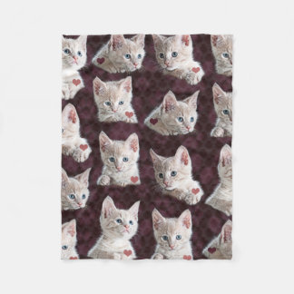 Couverture Polaire Motif de visages de chat de Kitty avec l'image de