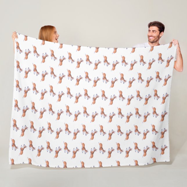 Couverture Polaire Motif de vol Corgi (En situation)