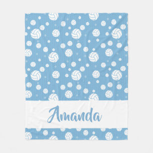 Couverture Polaire Motif de volley-ball en poudre bleu Chevron