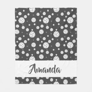 Couverture Polaire Motif de volley-ball gris et blanc Chevron