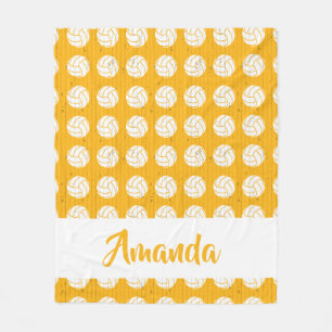 Couverture Polaire Motif de volley-ball jaune et blanc