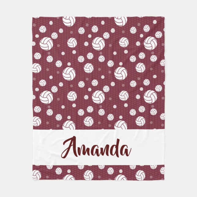 Couverture Polaire Motif de volley-ball Maroon Chevron (Devant)