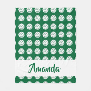 Couverture Polaire Motif de volley-ball vert et blanc