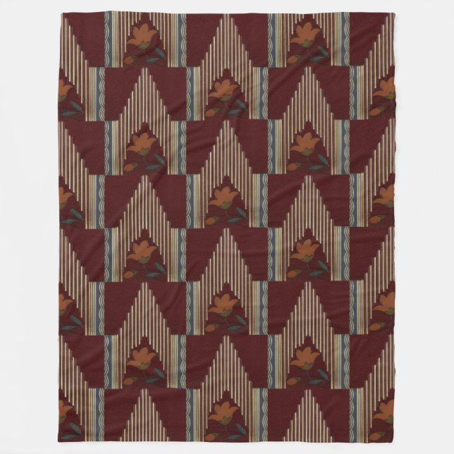 Couverture Polaire Motif Décor Avec Fleur Et Flèche (Devant)