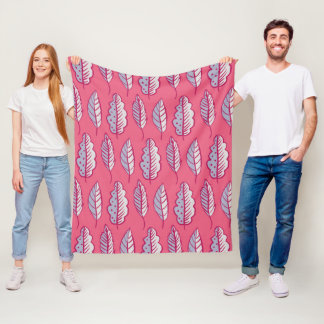 Couverture Polaire Motif décoratif Abstrait Feuille rose