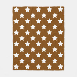 Couverture Polaire Motif décoratif étoiles blanches marron