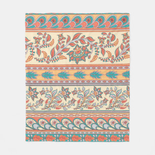 Couverture Polaire Motif décoratif sans couture de bordures avec fleu