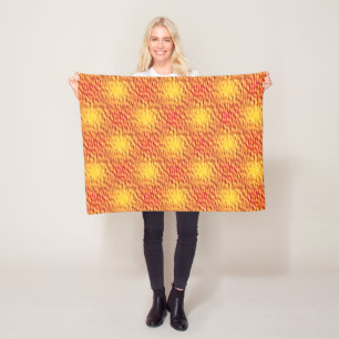 Couverture Polaire Motif d'enclenchement d'incendie liquide orange