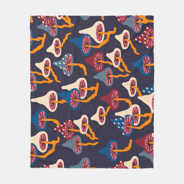 Couverture Polaire Motif d'enrobage de tissu d'illustration de champi (Devant)