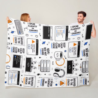 Couverture Polaire Motif d'erreurs de programmation drôles