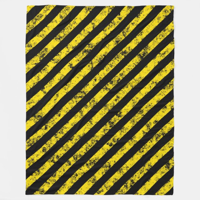 Couverture Polaire Motif des bandes de la mise en garde du gris jaune (Devant)