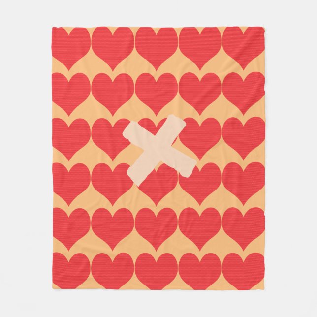 Couverture Polaire Motif des Bright Red Hearts (Devant)