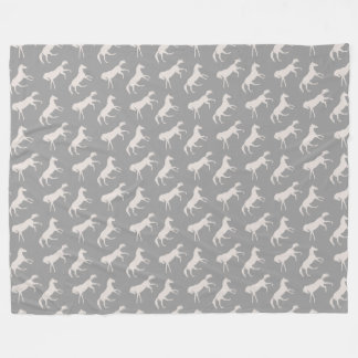 Couverture Polaire Motif des Chevaux de Galloping Gray