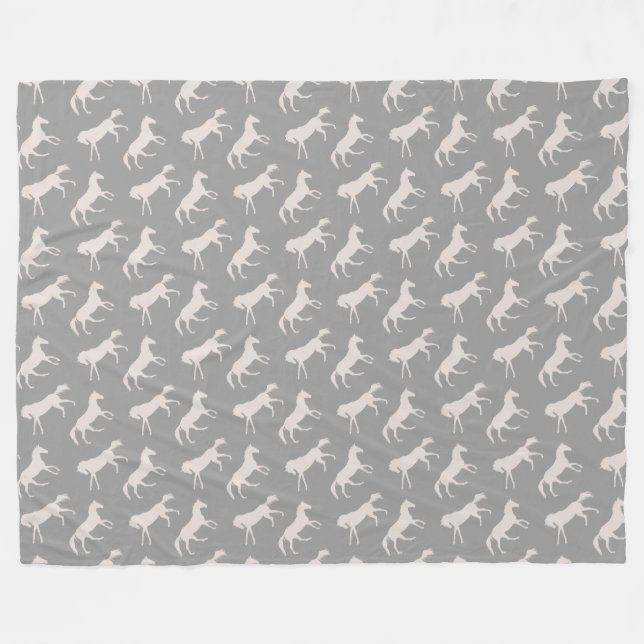 Couverture Polaire Motif des Chevaux de Galloping Gray (Devant (Horizontal))
