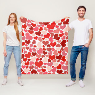 Couverture Polaire Motif Des Coeurs, Coeurs Rouges, Amour