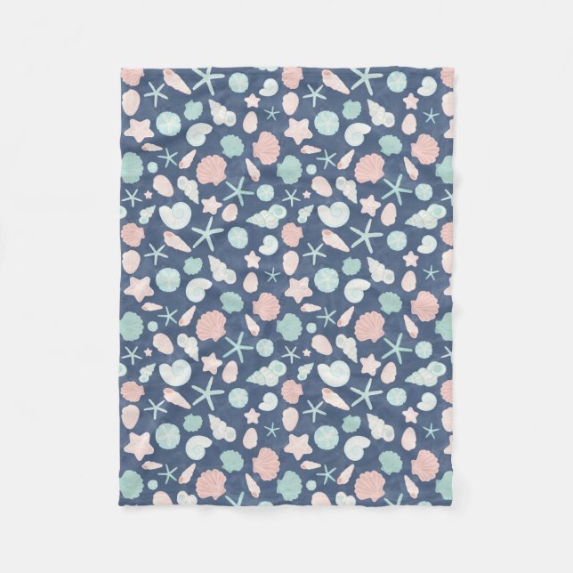 Couverture Polaire motif des coquillages (Devant)