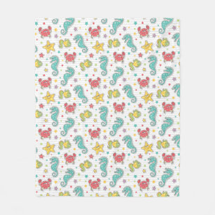 Couverture Polaire motif des créatures de mer