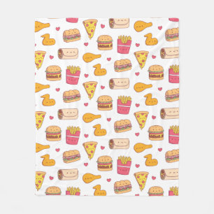 Couverture Polaire Motif des Doodles de cuisine rapide