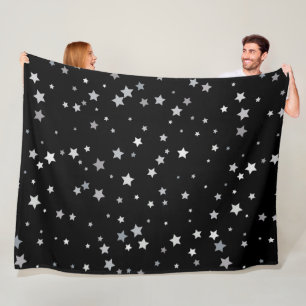 Couverture Polaire Motif des étoiles d'argent mignonnes Toute coule