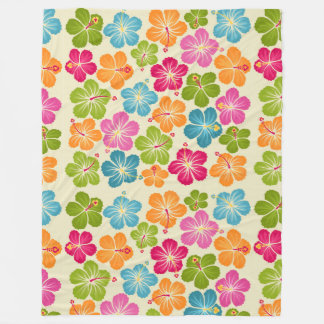 Couverture Polaire Motif des fleurs d'Hibiscus