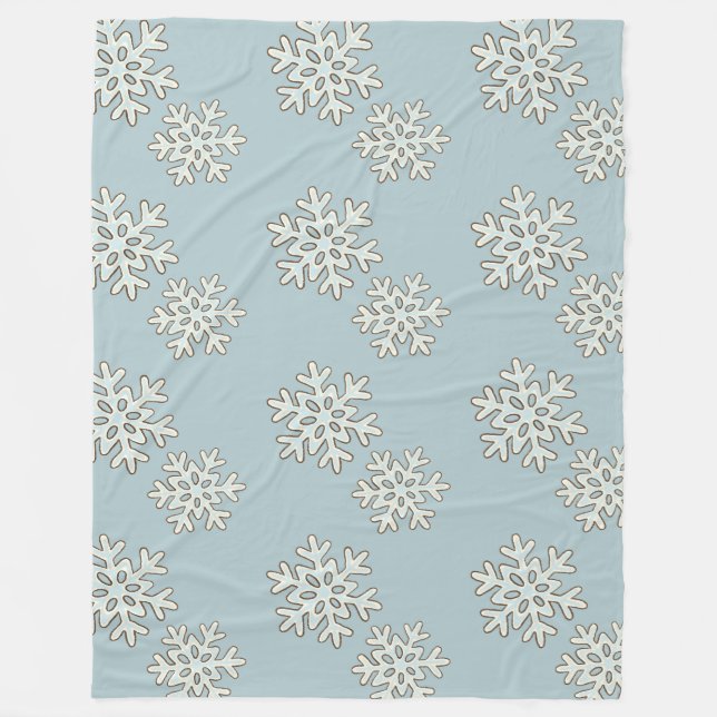 Couverture Polaire Motif des flocons de neige en chute (Devant)