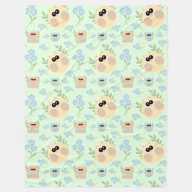 Couverture Polaire motif des hiboux (Devant)
