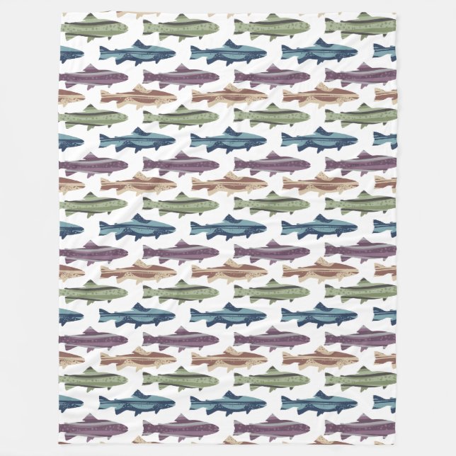 Couverture Polaire Motif des leurres de pêche à la volée (Devant)