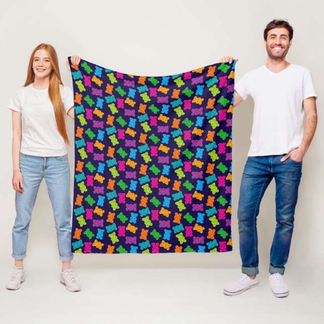 Couverture Polaire Motif des ours de gomme (En situation)