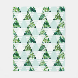 Couverture Polaire Motif des triangles tropicaux vert Mint Green
