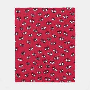 Couverture Polaire Motif des yeux rouges - Horreur esthétique gothiqu