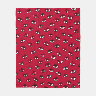 Couverture Polaire Motif des yeux rouges - Horreur esthétique gothiqu
