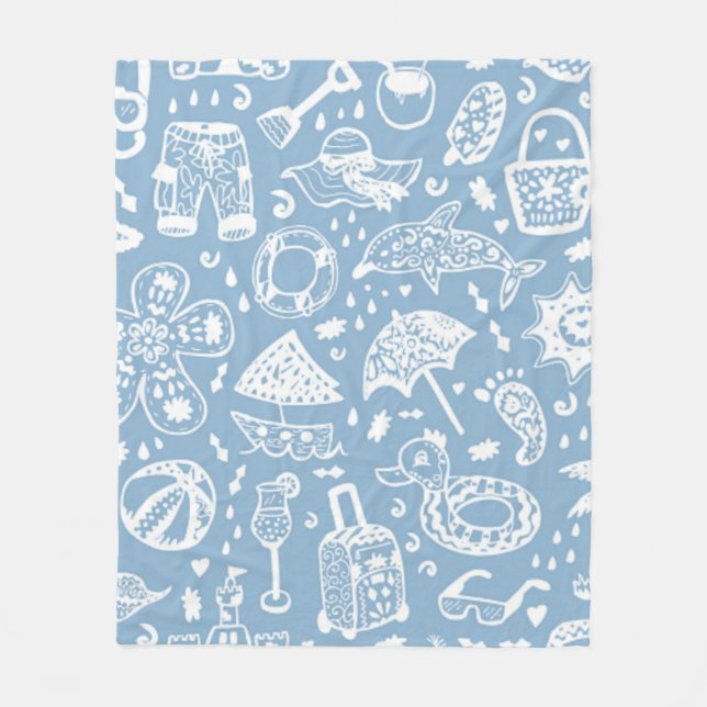 Couverture Polaire Motif d'été (Devant)