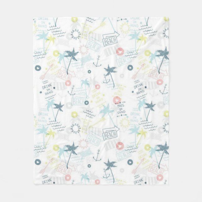 Couverture Polaire Motif d'été (Devant)
