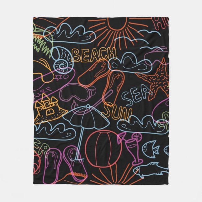 Couverture Polaire Motif d'été (Devant)
